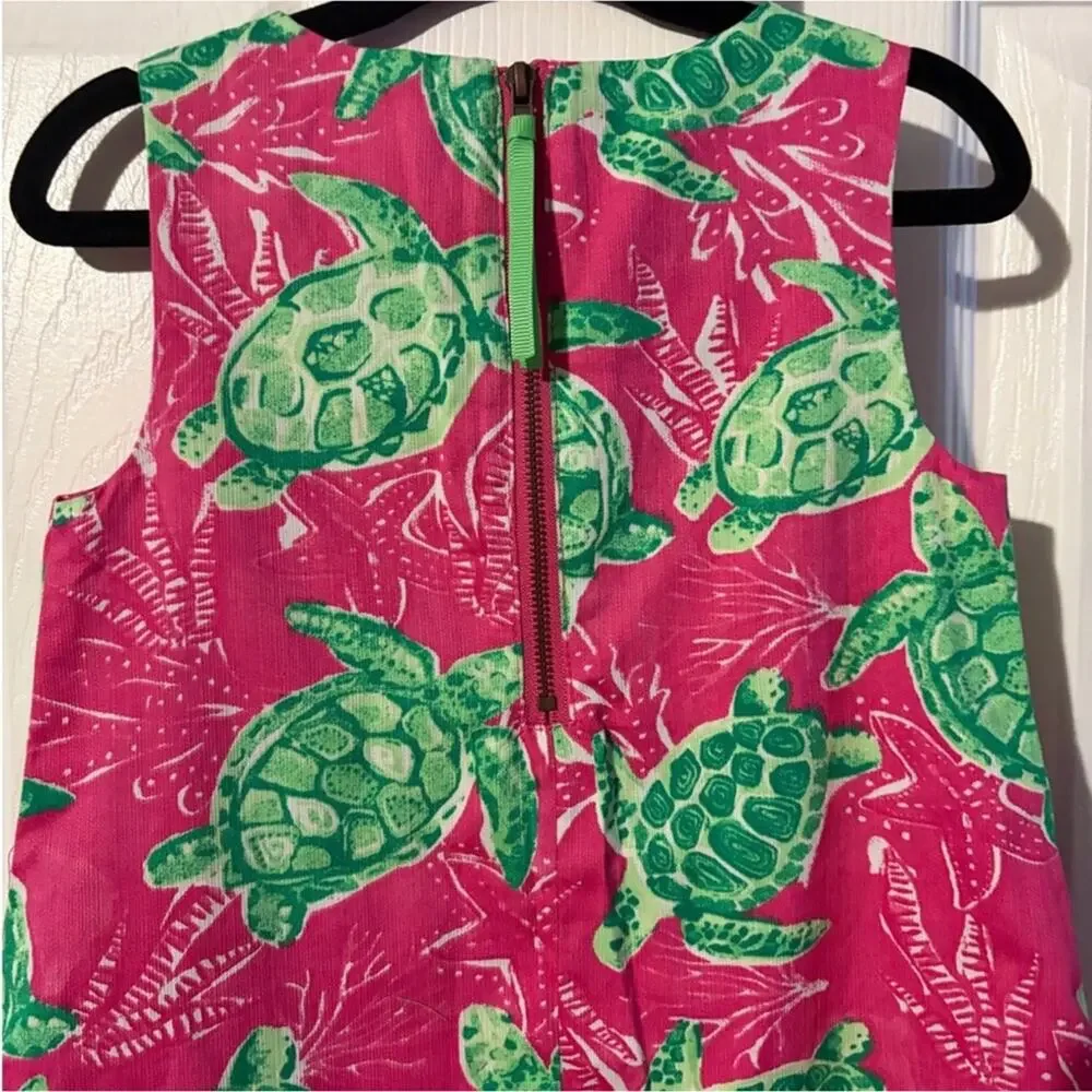 Tommy Bahama Girls Green Cardigan With Sleeveless Turtle Print Dress Size 3T